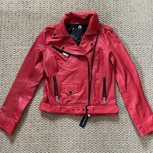 Barneys Red Original Leather Jacket